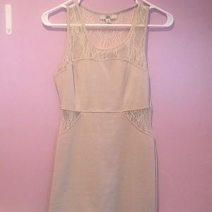 Tan/beige lace bodycon dress